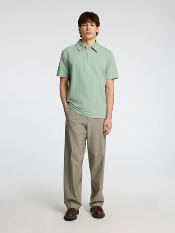 T-Shirt 'Seersucker' SELECTED en vert