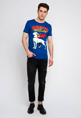 LOGOSHIRT Shirt 'Krypto the Superdog' in Blue