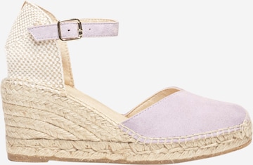 Alhamas - Sandalias con hebilla 'Alpargata Cuña 7 cm' en lila: frente
