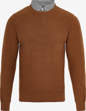 Pull-over 'Andy' Threadbare en marron : devant