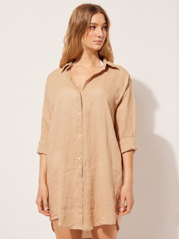 CALZEDONIA Shirt Dress in Beige: front