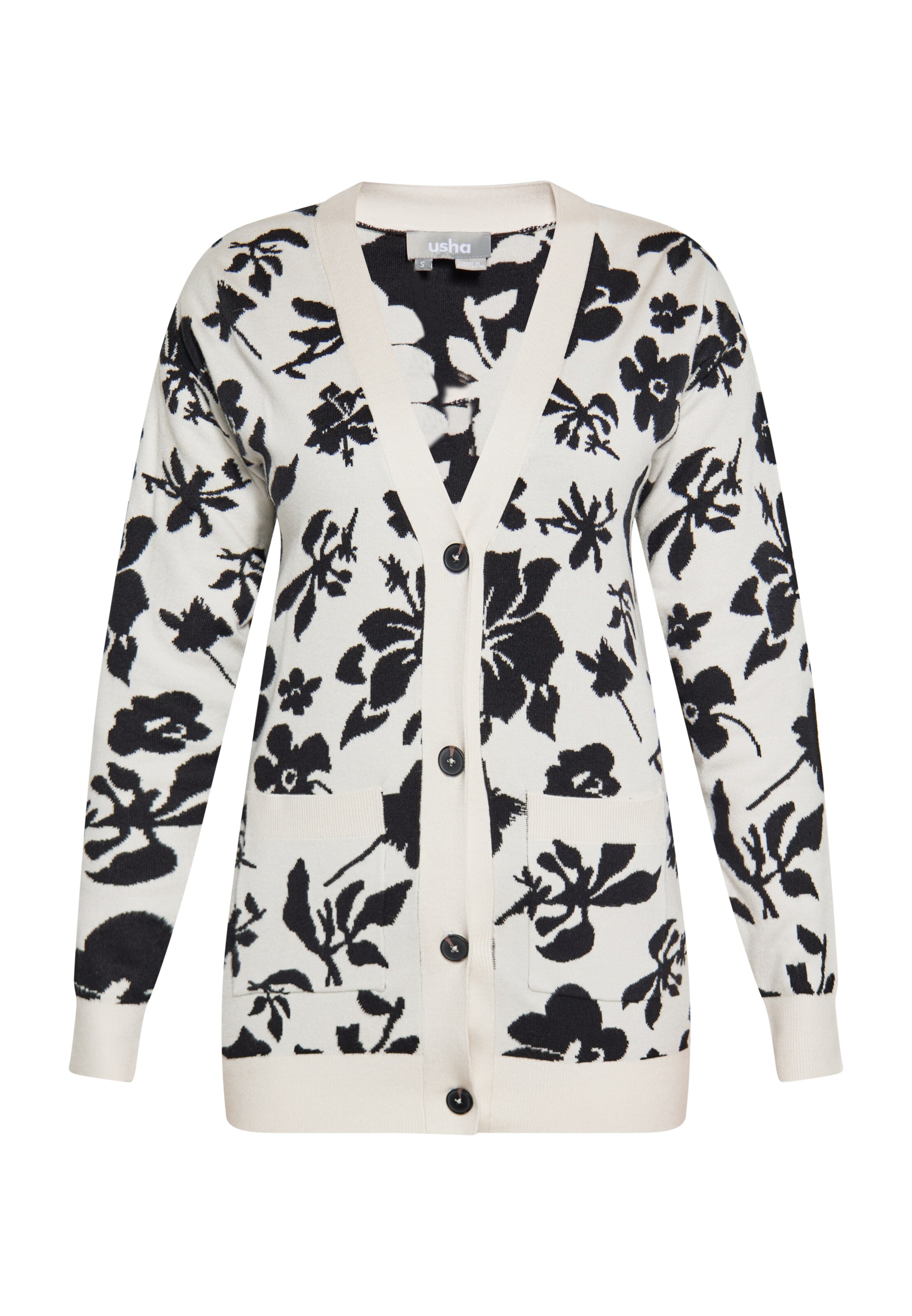 Usha Gebreid vest in Wit: voorkant