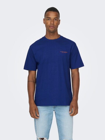 T-Shirt 'THOMAS' Only & Sons en bleu : devant