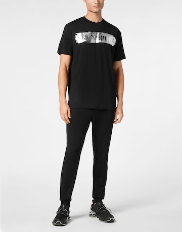 Plein Sport - Camiseta 'Silver Brush' en negro