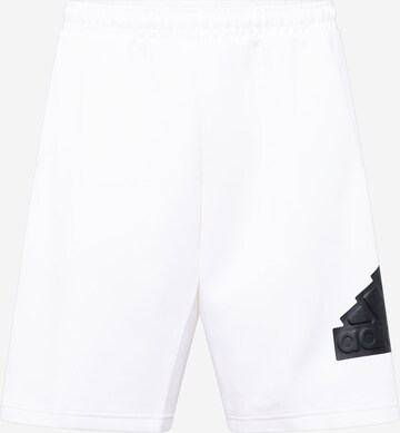 ADIDAS SPORTSWEAR Workout Pants 'Future Icons Badge Of Sport' in White: front