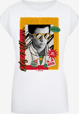 F4NT4STIC T-Shirt 'Sex Education Otis Hung Over Collage Netflix TV Series' in Weiß: Vorderseite