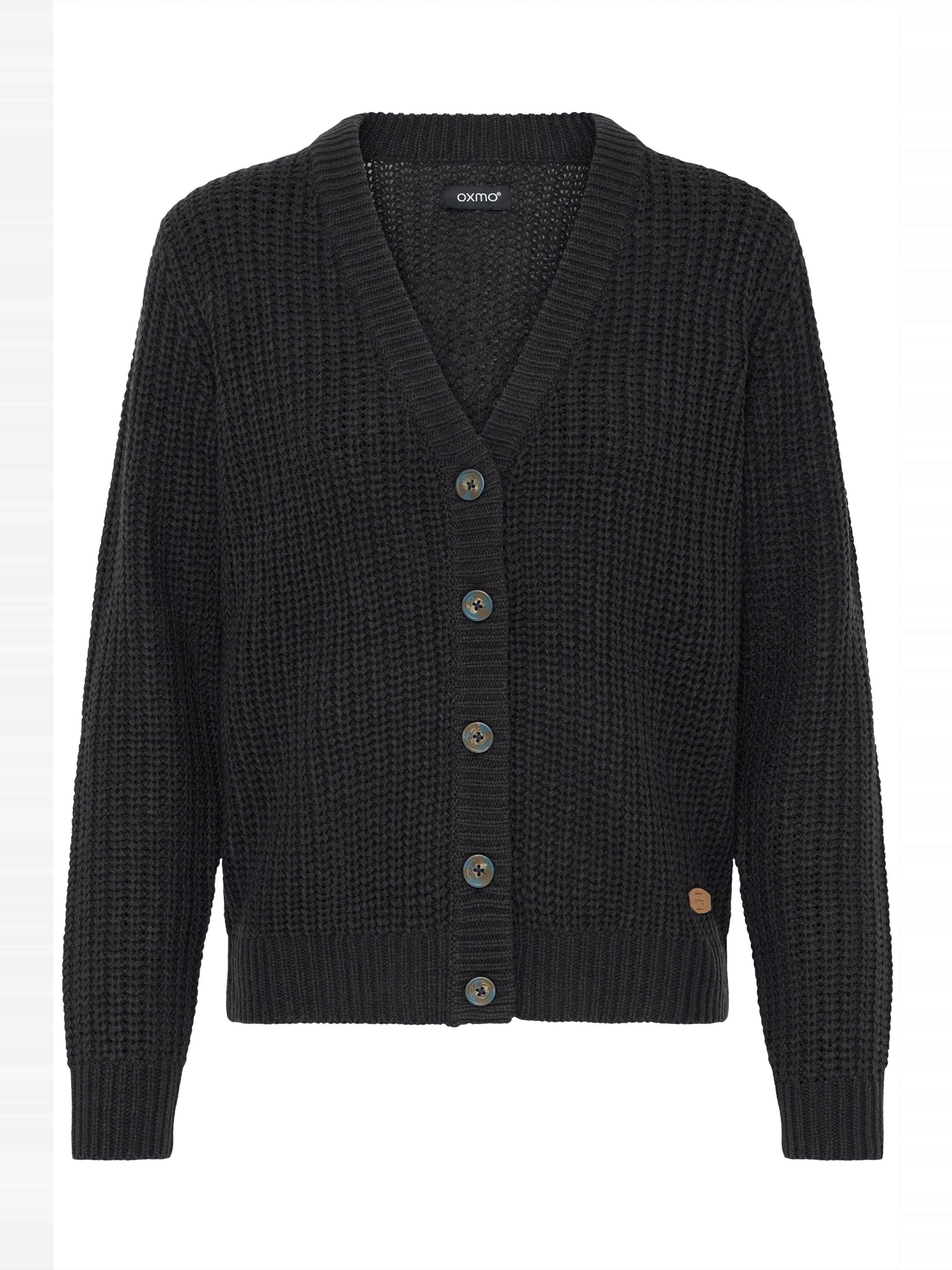 Oxmo Gebreid vest 'Oxedna' in Zwart: voorkant