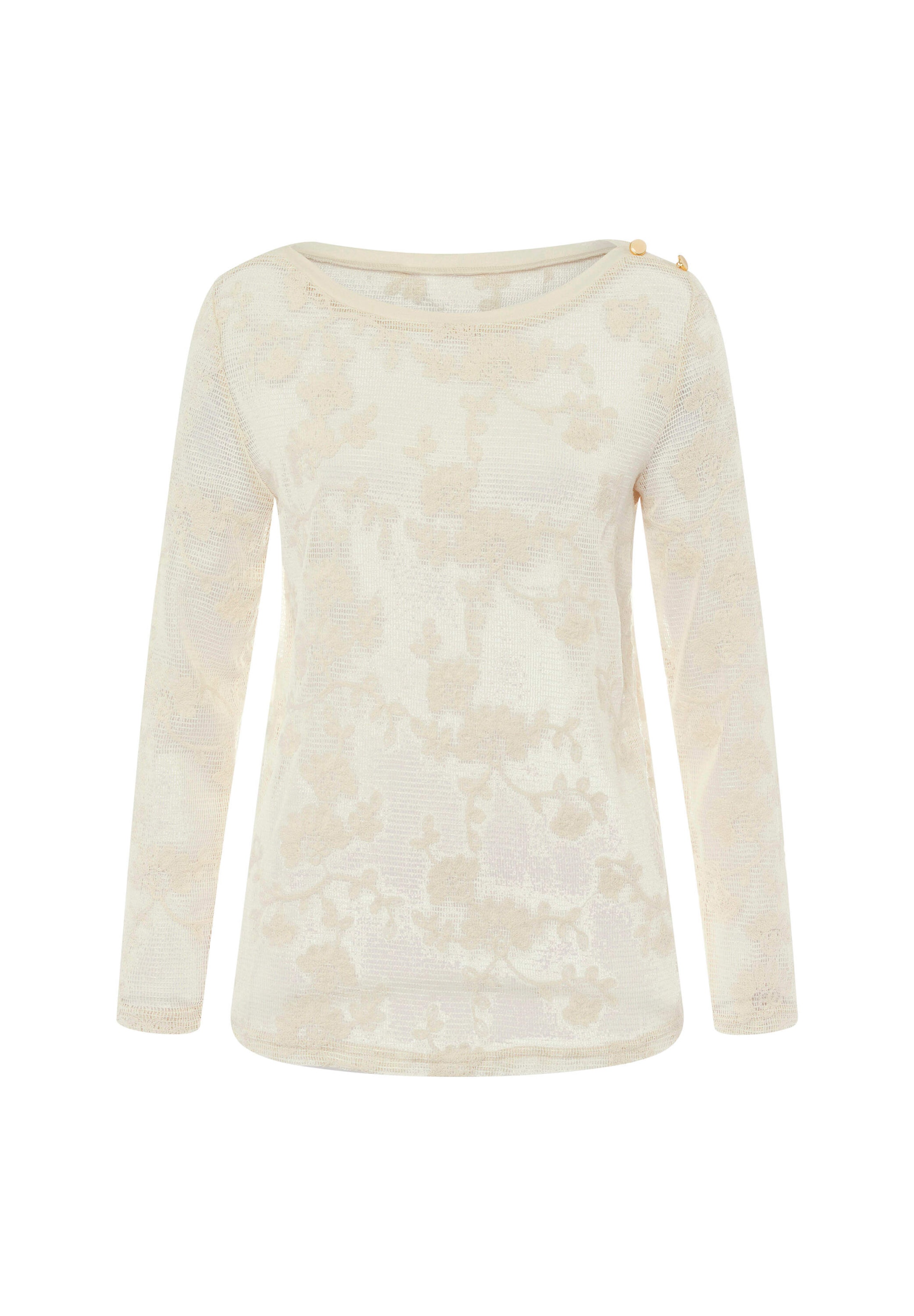 heine Shirts ' Longsleeve aus Spitze ' i beige: forside