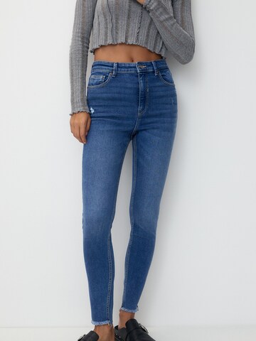 Pull&Bear Skinny Jeans i blå: framsida