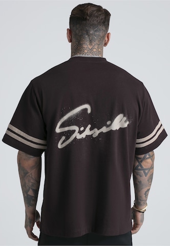 SikSilk - Camiseta 'Script' en marrón