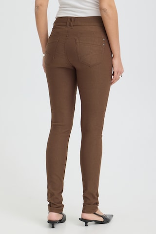 Fransa - Skinny Calças 'Zalin ' em castanho