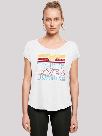 F4NT4STIC Shirt 'Wonder Woman 84 Truth Love And Justice' in Wit: voorkant