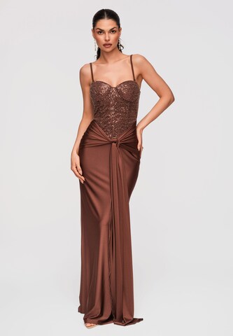 Ombre Abendkleid in Braun: Vorderseite