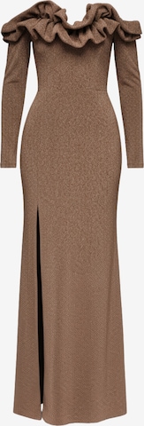 Robe de soirée Ombre en marron : devant