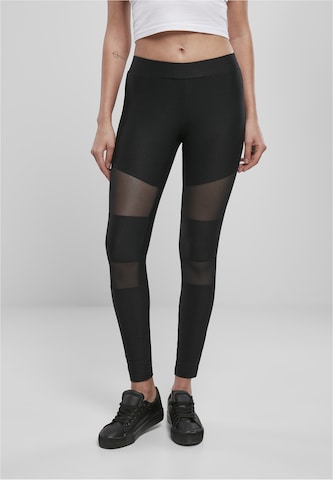 Urban Classics Skinny Leggings in Black: front