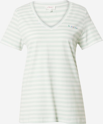s.Oliver T-shirt en vert pastel / blanc, Vue avec produit