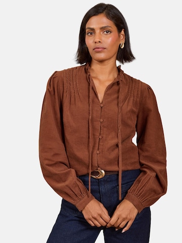 love & roses - Blusa en marrón: frente