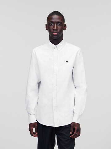 Regular fit Camicia 'Ikonik 2.0' di Karl Lagerfeld in bianco: frontale