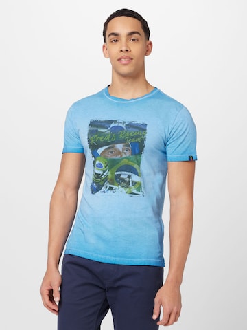 A Fish named Fred T-shirt i blå: framsida