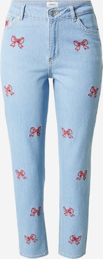Džinsai 'ONLINC' iš ONLY, spalva – šviesiai mėlyna / raudona, Prekių apžvalga