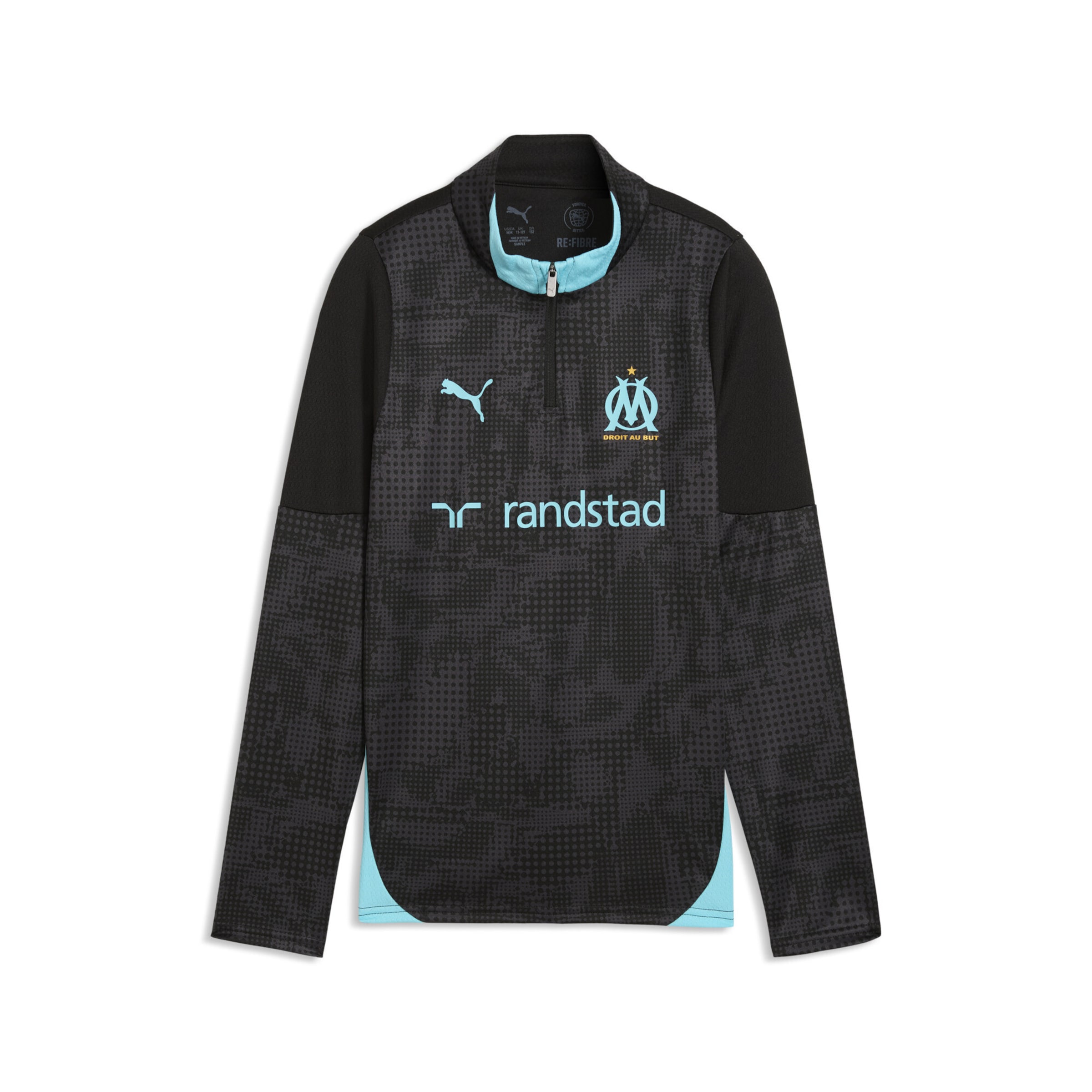 PUMA Sports sweatshirt 'Olympique De Marseille' in Black: front