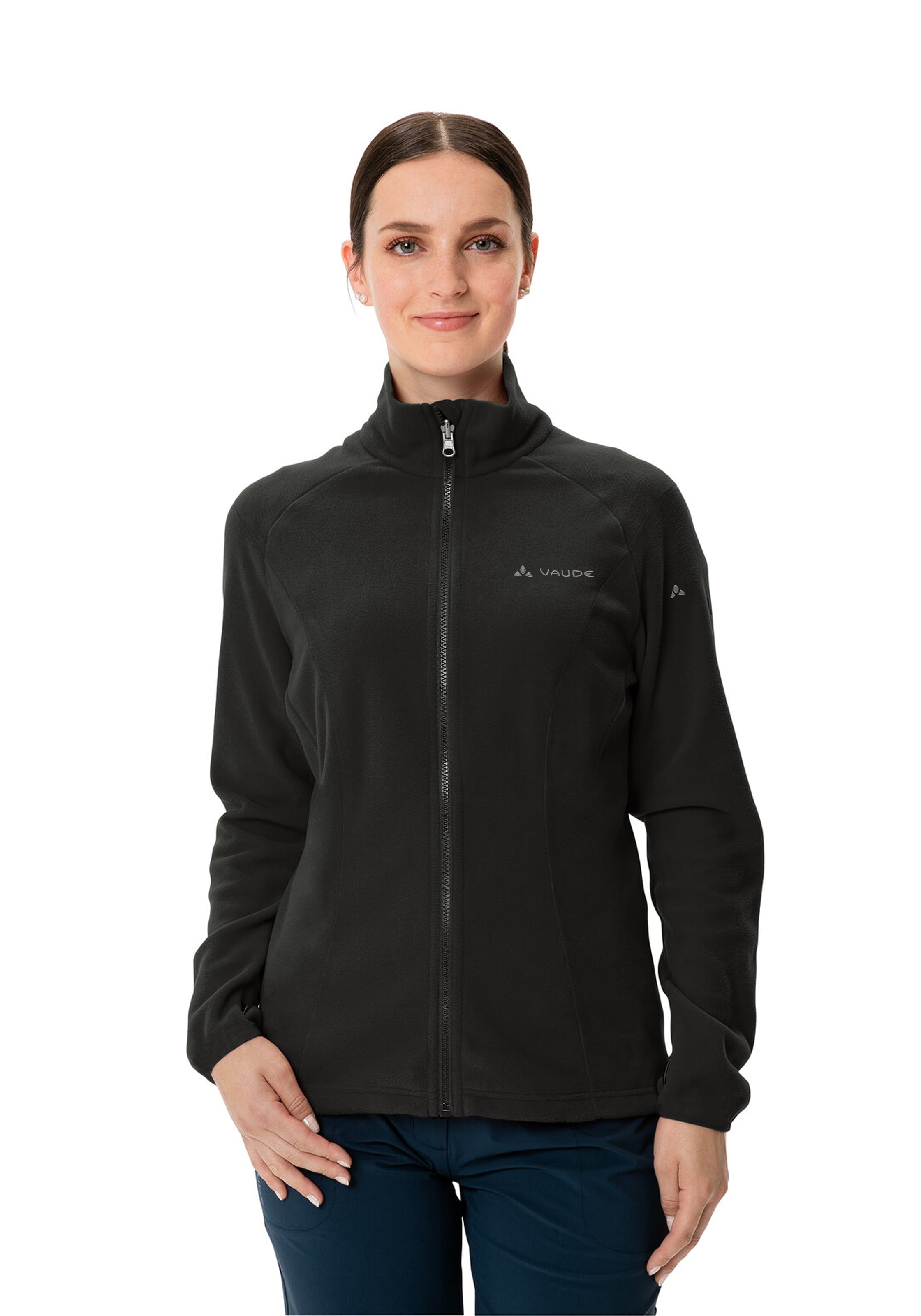 VAUDE Athletic Fleece Jacket in Black: front