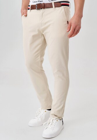 INDICODE JEANS Regular Chino trousers 'Cherry' in Beige: front