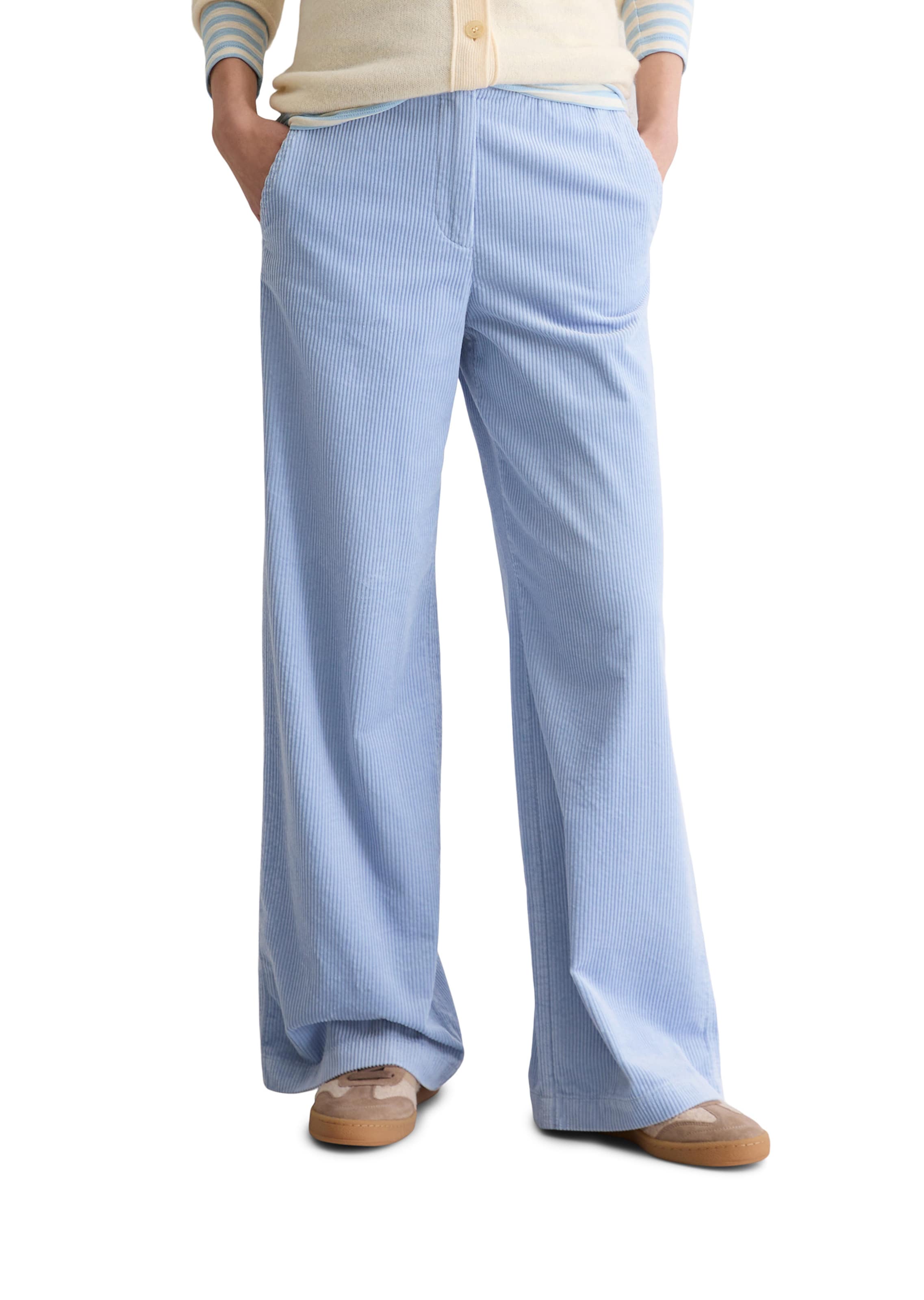 Marc O'Polo Wide leg Trousers in Blue: front