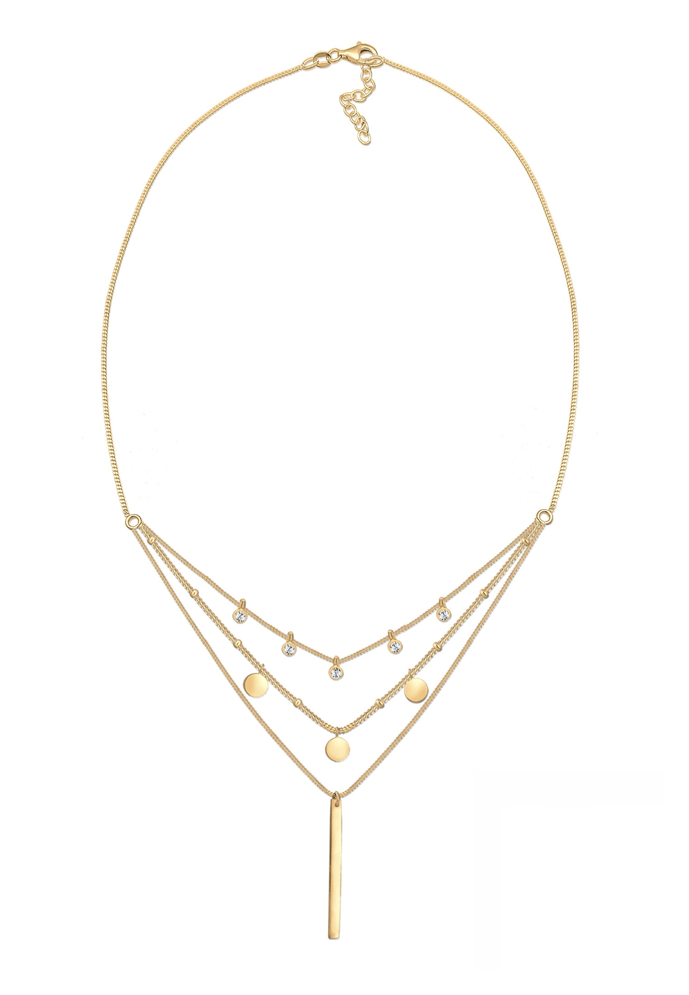 ELLI Necklace 'Geo, Layer' in Gold: front