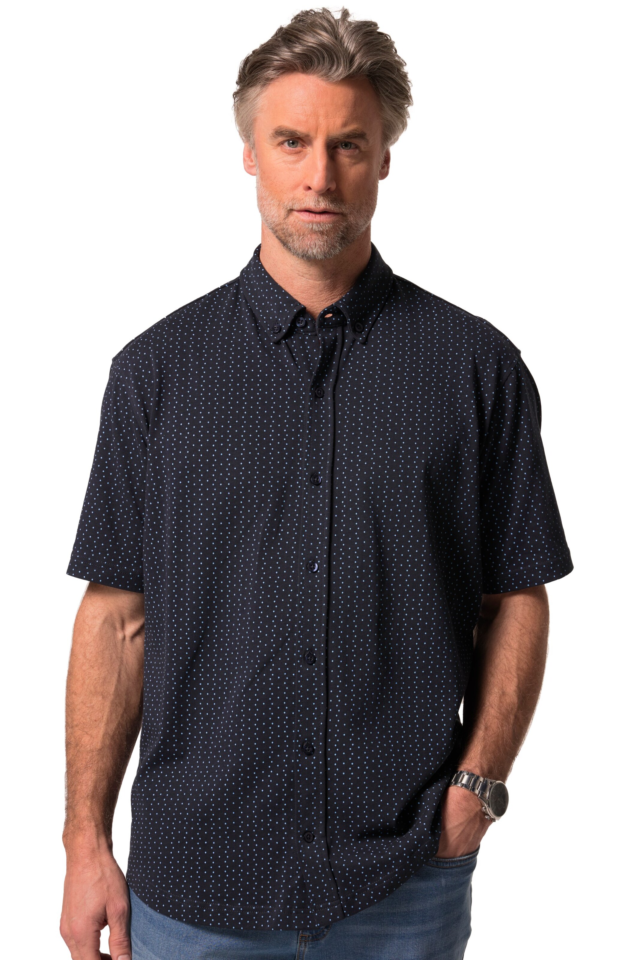 Boston Park Regular fit Overhemd in Blauw: voorkant