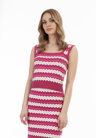 faina Knitted Top in Pink: front