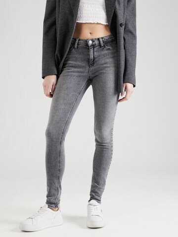 Tommy Jeans Skinny Džínsy 'NORA MID RISE SKINNY' - Sivá: predná strana