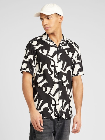 Only & Sons Comfort fit Button Up Shirt 'SETH' in Black: front
