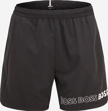 Shorts de bain 'Dolphin' BOSS en noir : devant