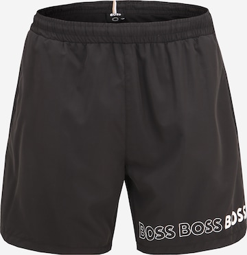 BOSS Orange Badeshorts 'Dolphin' in Schwarz: predná strana