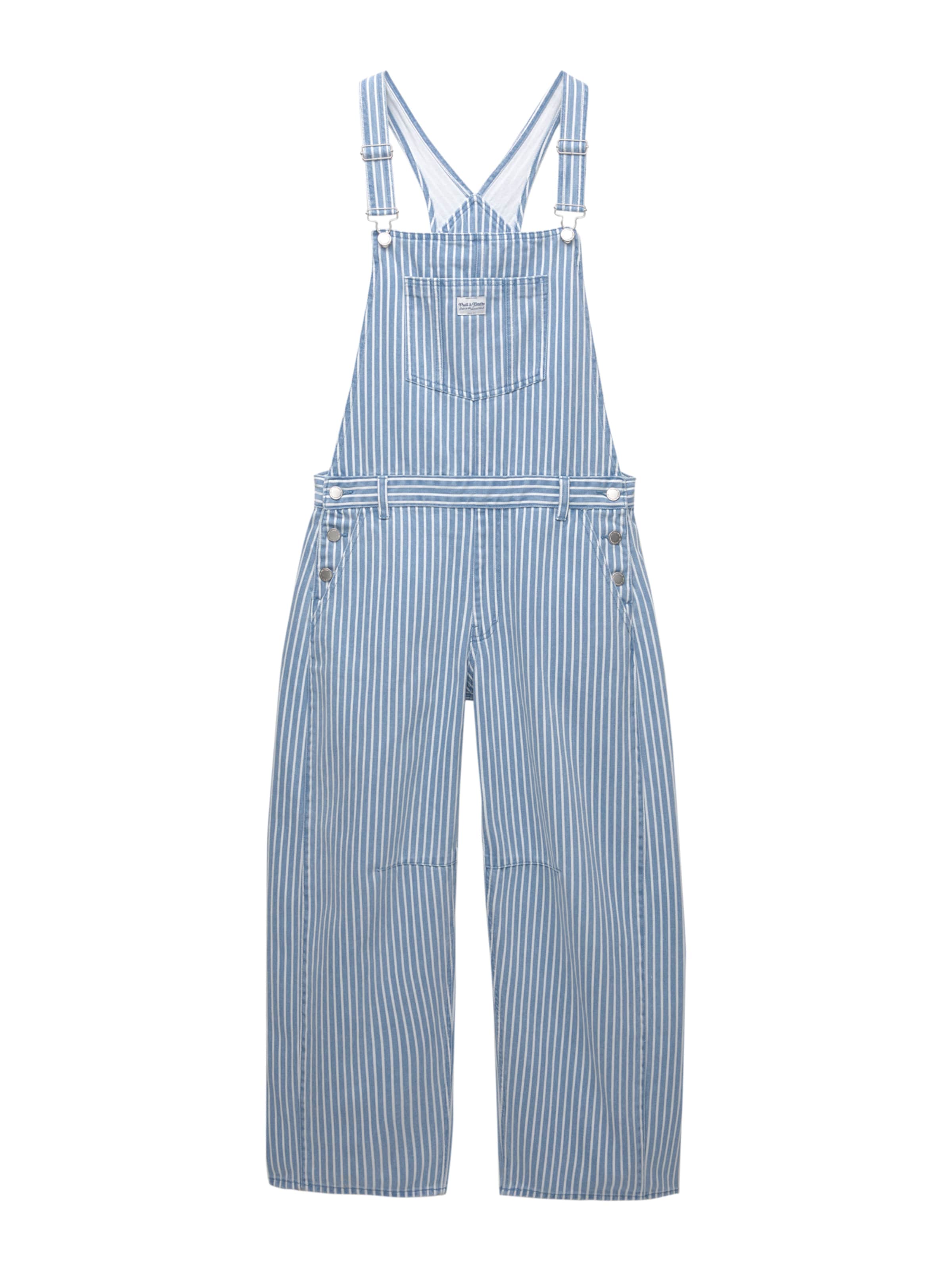 Baggy Jeans con pettorina di Pull&Bear in blu: frontale