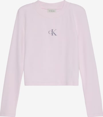 T-shirt Calvin Klein Jeans en rose : devant