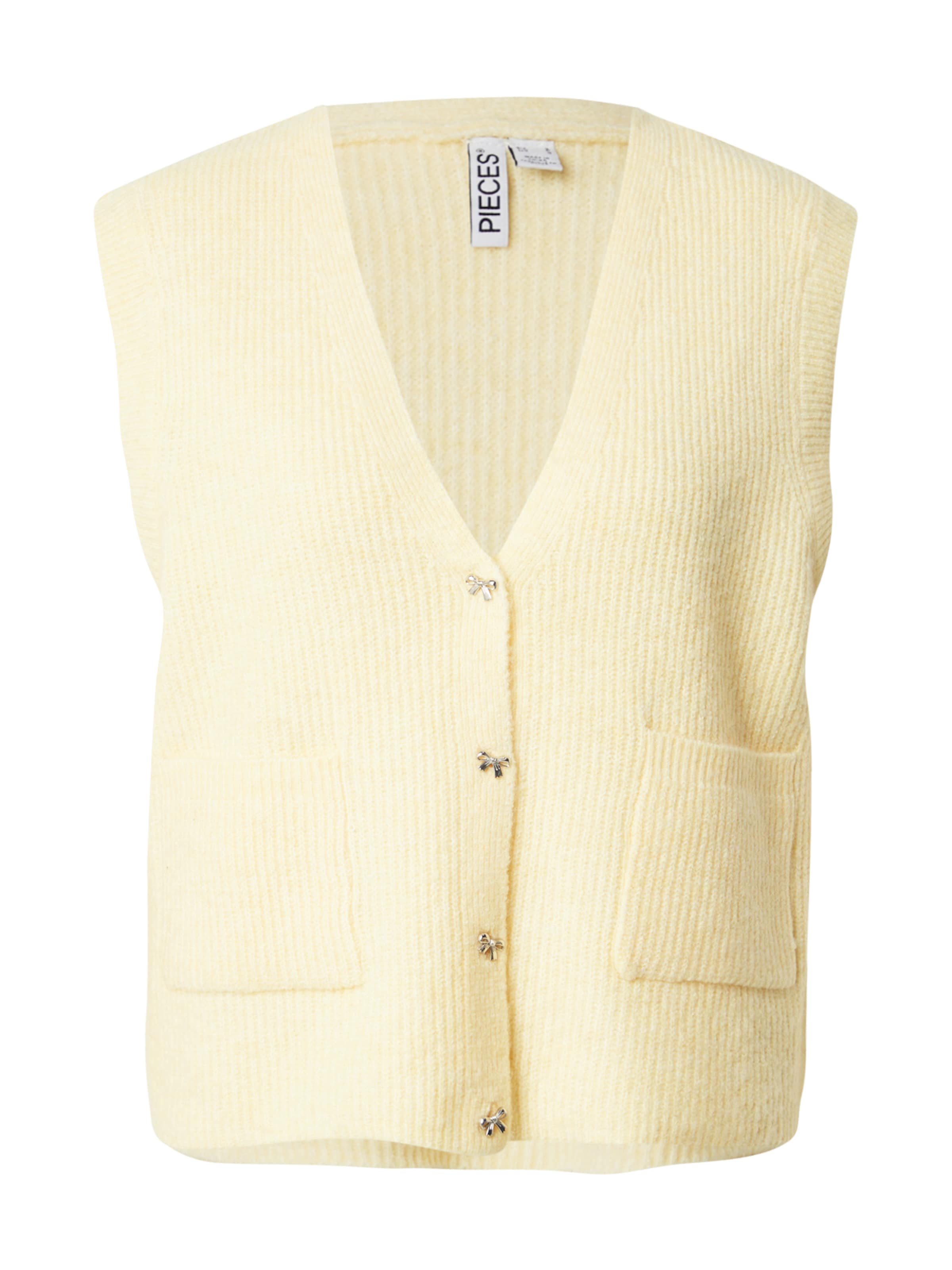 PIECES - Chaleco de punto 'PCSILLY' en amarillo: frente