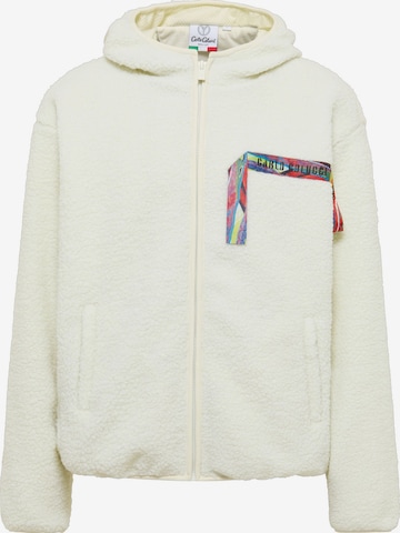 Carlo Colucci Fleece jas 'Faietti' in Wit: voorkant