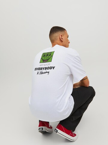 T-Shirt 'KEITH HARING' JACK & JONES en blanc