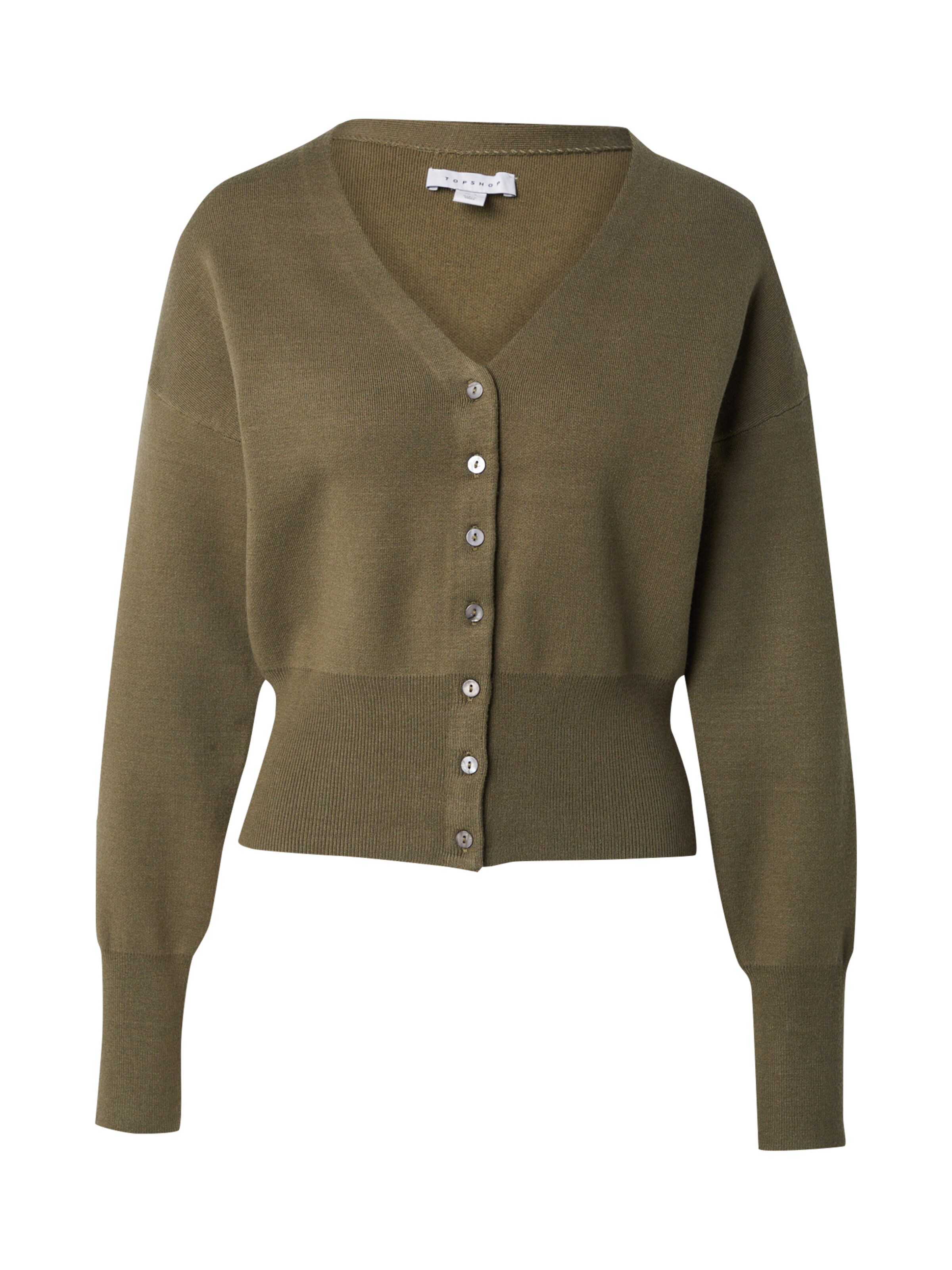 TOPSHOP Плетена жилетка в зелено: отпред