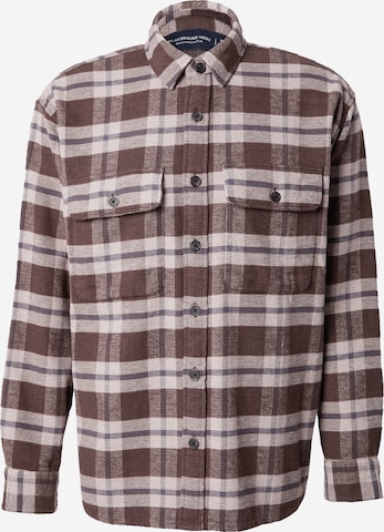 Abercrombie & Fitch Regular fit Button Up Shirt in Brown: front