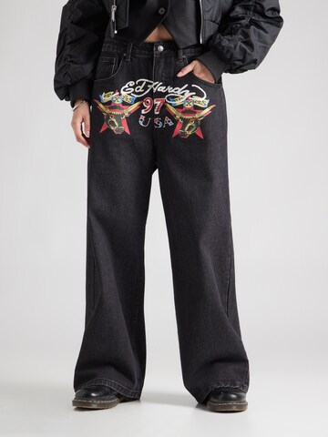 Ed Hardy Baggy Jeans in Black: front