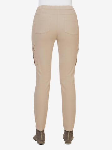 Coupe slim Pantalon cargo Linea Tesini by heine en beige