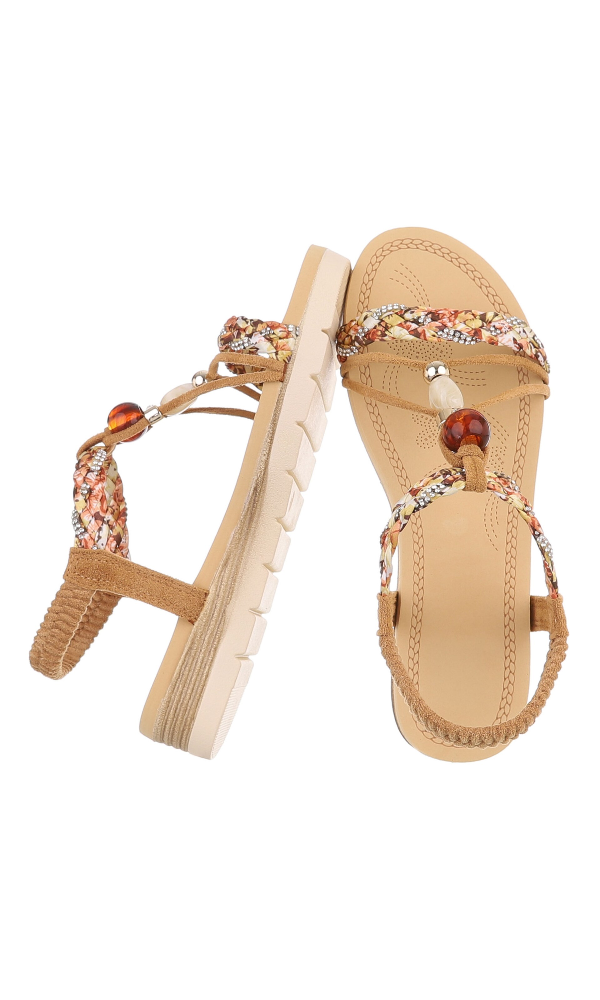 Ital-Design Strap Sandals in Beige