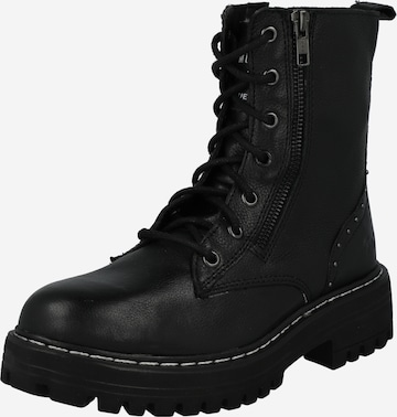 MUSTANG Lace-Up Ankle Boots in Black: front