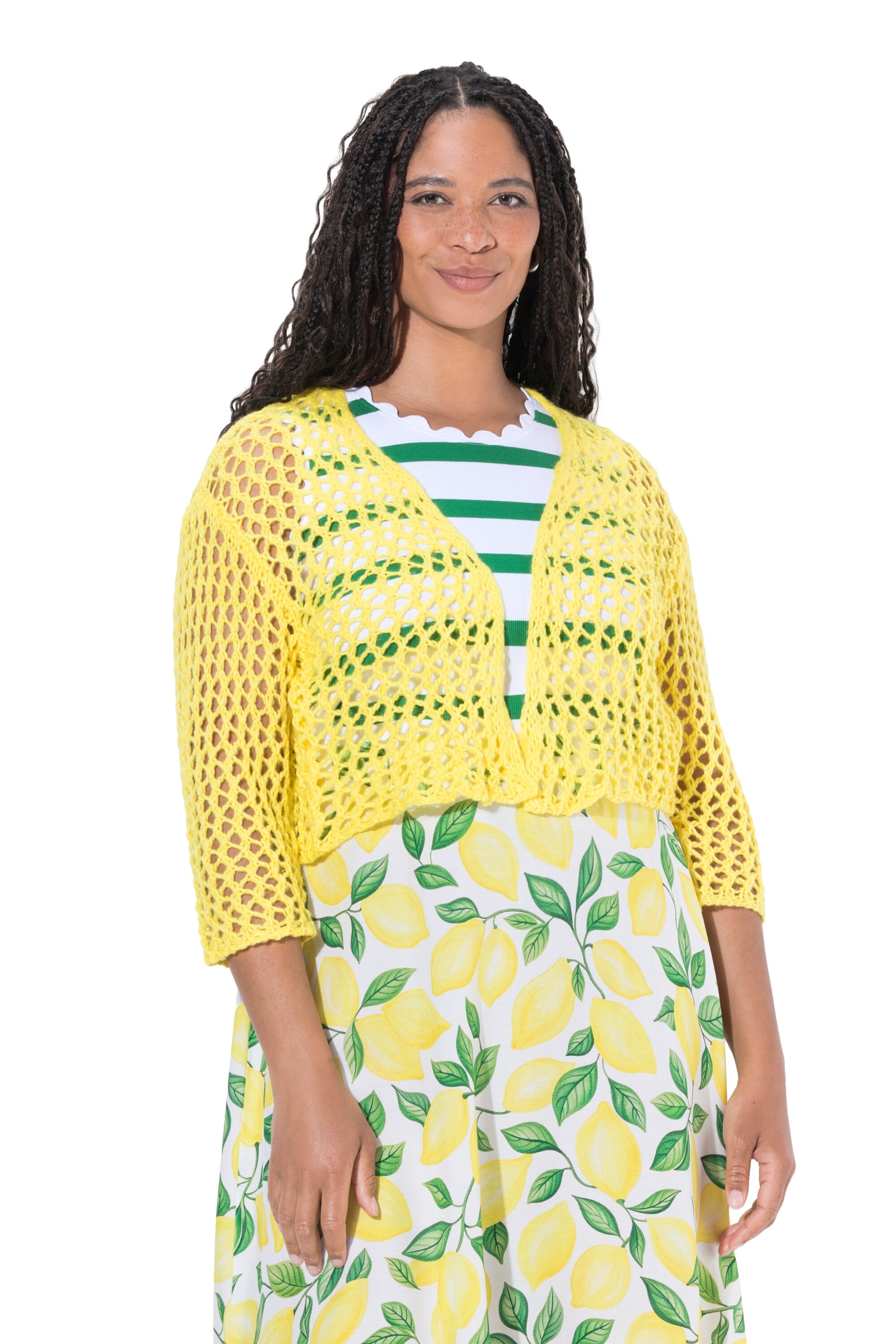 MIAMODA Strickjacke in Gelb: Vorderseite