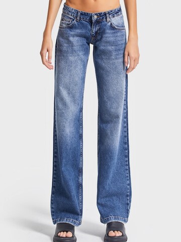 IT'S BASIC Regular Jeans 'Straight Low Rise Jeans' in Blauw: voorkant