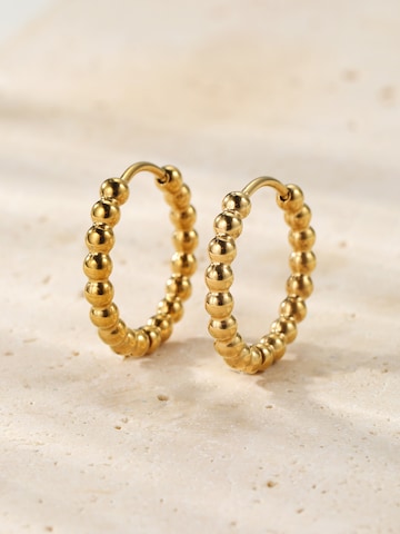Hey Happiness Ohrringe 'Medium Beaded Hoop' in Gold