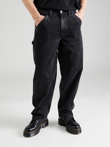 LEVI'S ® Loosefit Jeans 'Silvertab Baggy Carpenter' in Zwart: voorkant